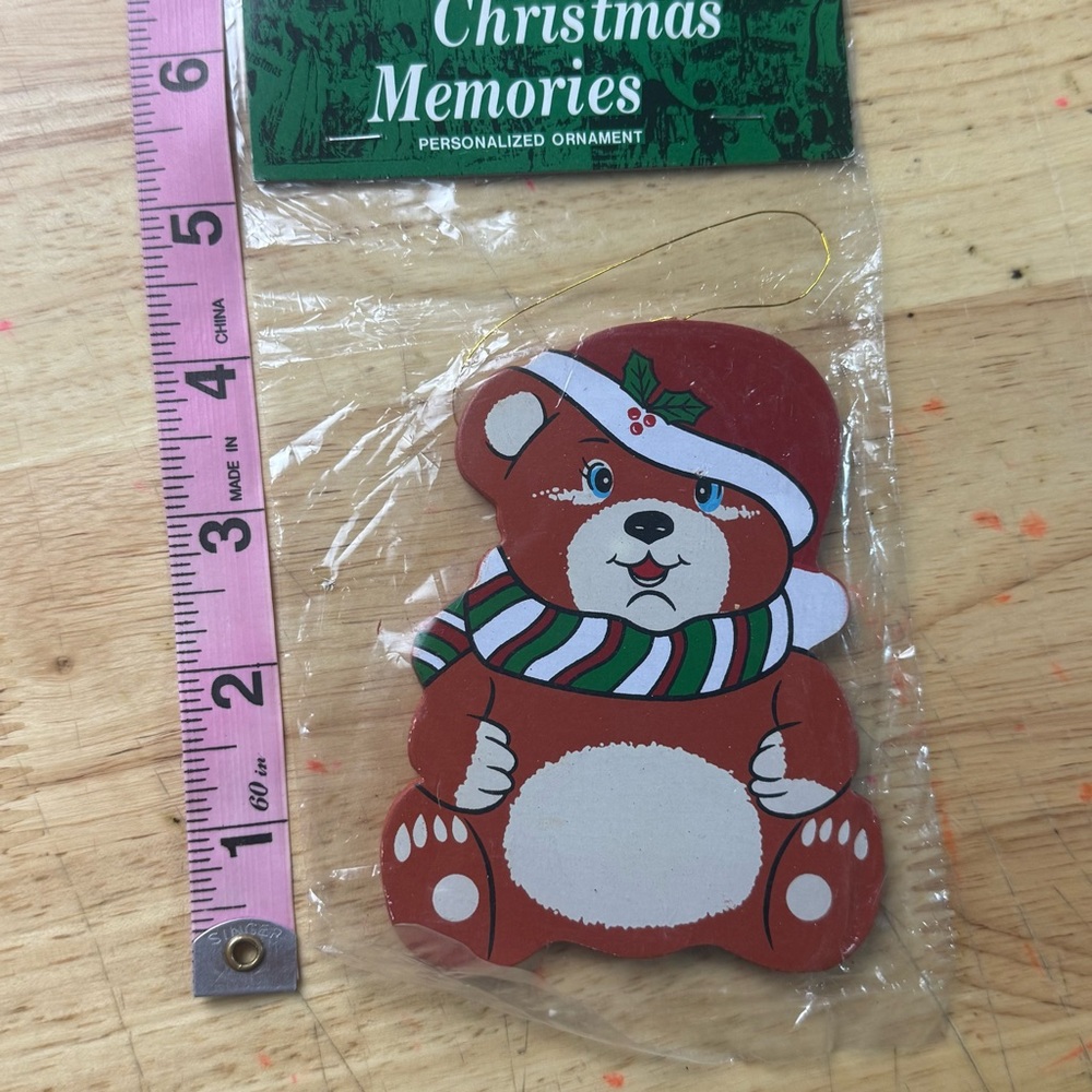 80s Vintage Santa Bear Ornament